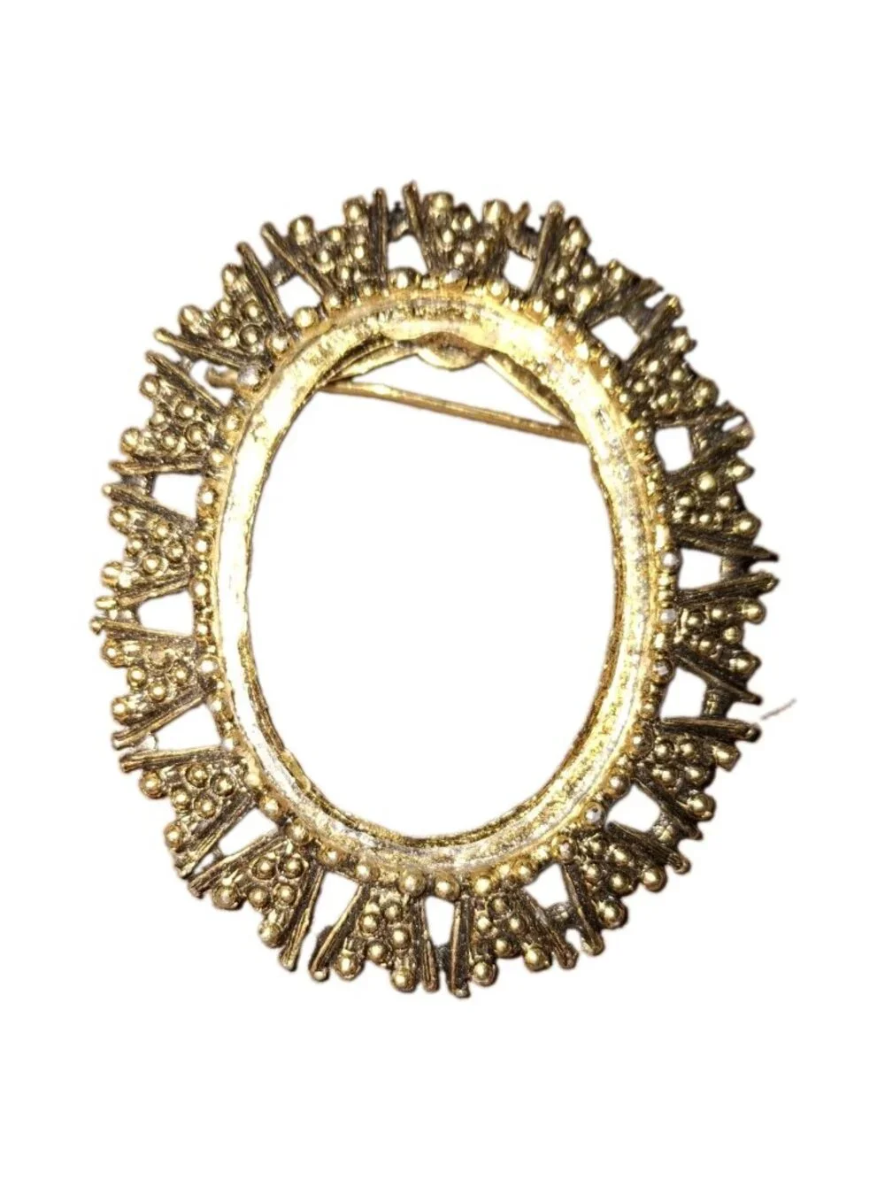 Vintage Goldtone Ornate Brooch Pin Or Pendant. Frame Only.